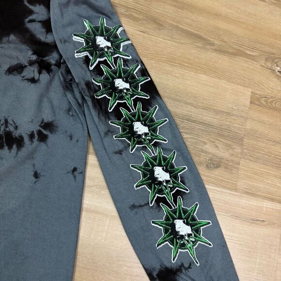 Knotfest Deathknot Long Sleeve Tee Shirt M Black Gray Green Tie-dye Slipknot - Picture 5 of 5
